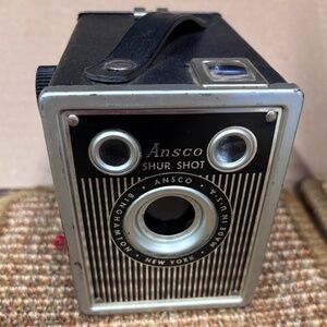 Vintage Shur Shot Classic Black & Silver Film Camera, Binghamton New York USA